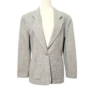 That's Me! Women's Wool Blend Blazer Size 7/8 Tan Brown Checkered Made in USA